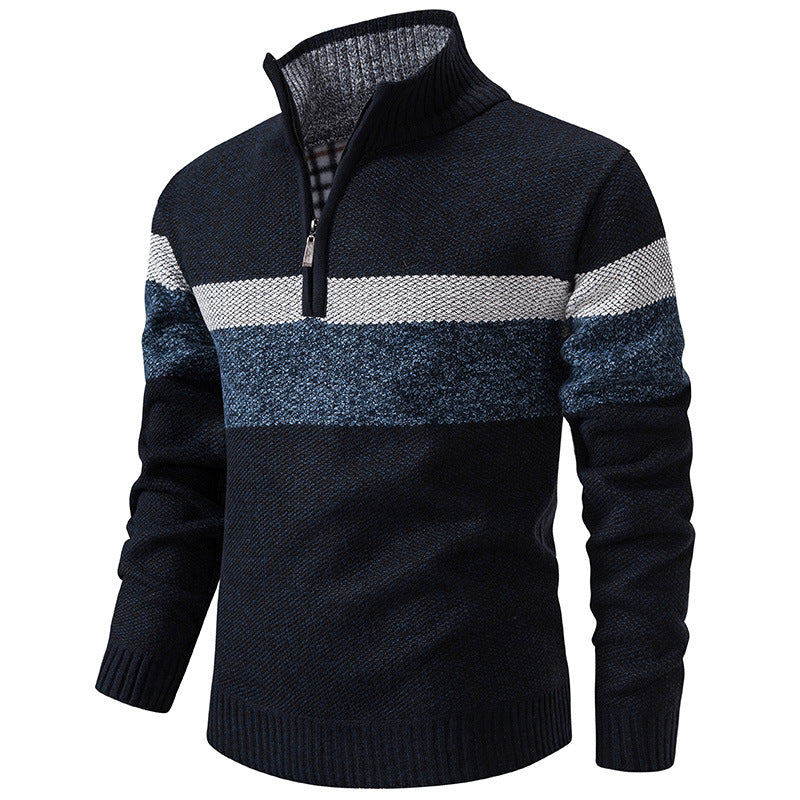 LAURENT MONACO | PULL À DEMI-FERMETURE ÉCLAIR À MOTIFS COLORÉS POUR HOMMES