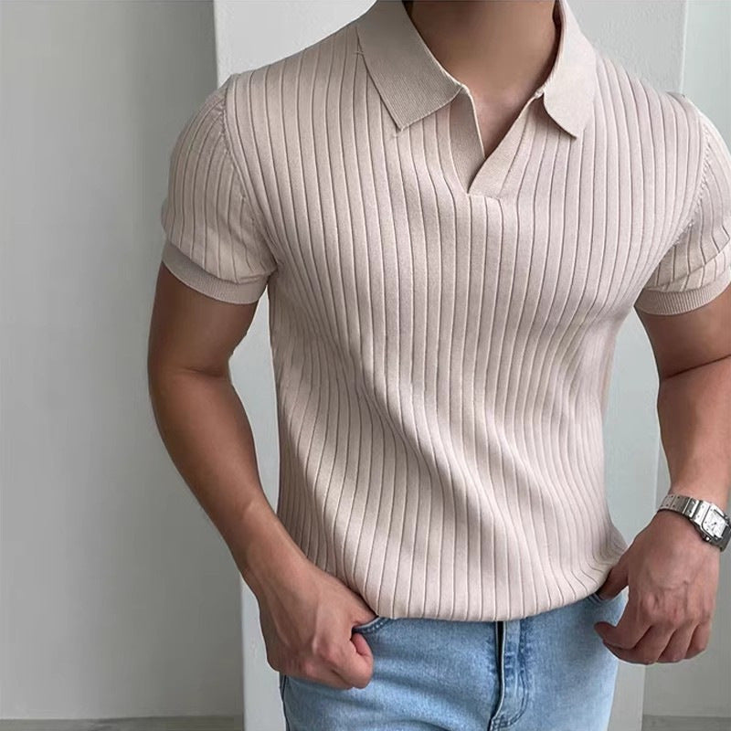 LAURENT MONACO | CHEMISE D'ÉTÉ EN MAILLE TEXTURÉE POUR HOMMES