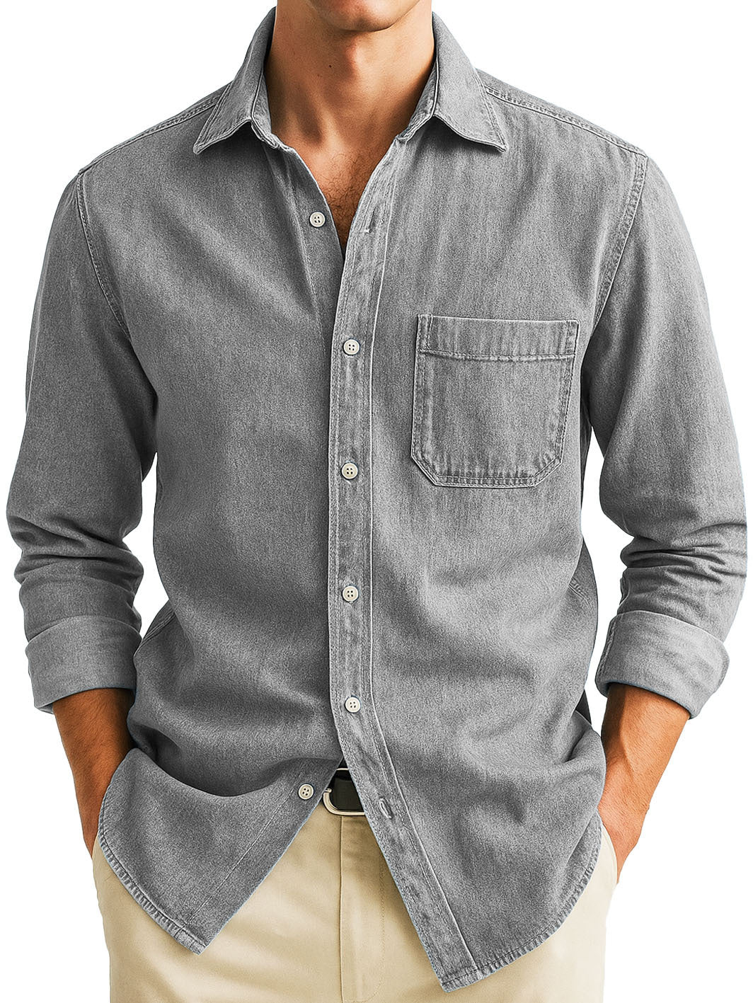 LAURENT MONACO | CHEMISE LONGUE DÉCONTRACTÉE POUR HOMMES