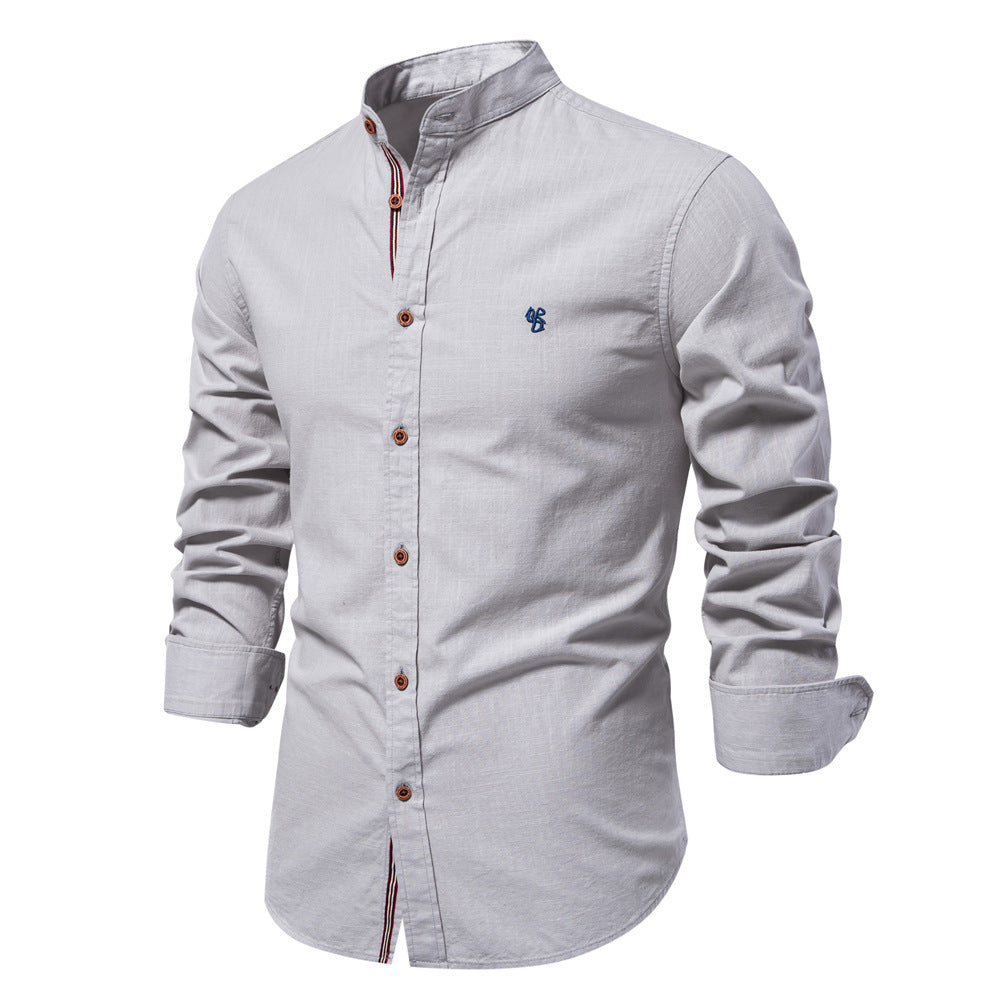 LAURENT MONACO | CHEMISE À COL MANDARIN POUR HOMMES