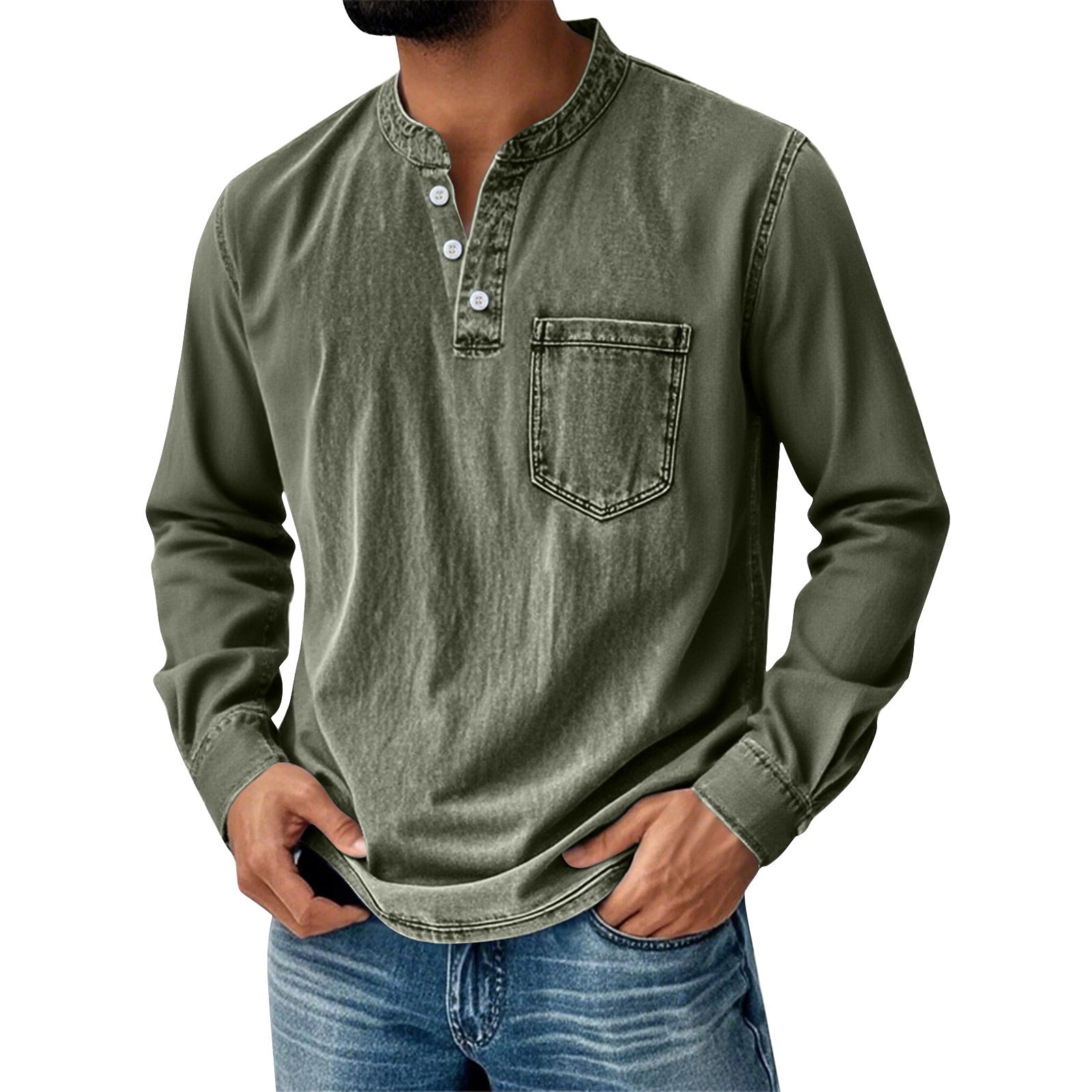 LAURENT MONACO | T-SHIRT TRADITIONNEL À MANCHES LONGUES POUR HOMMES