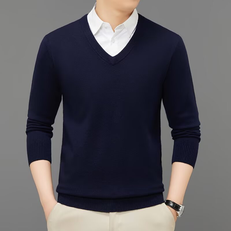 LAURENT MONACO | PULL EN MAILLE À COL EN V POUR HOMMES
