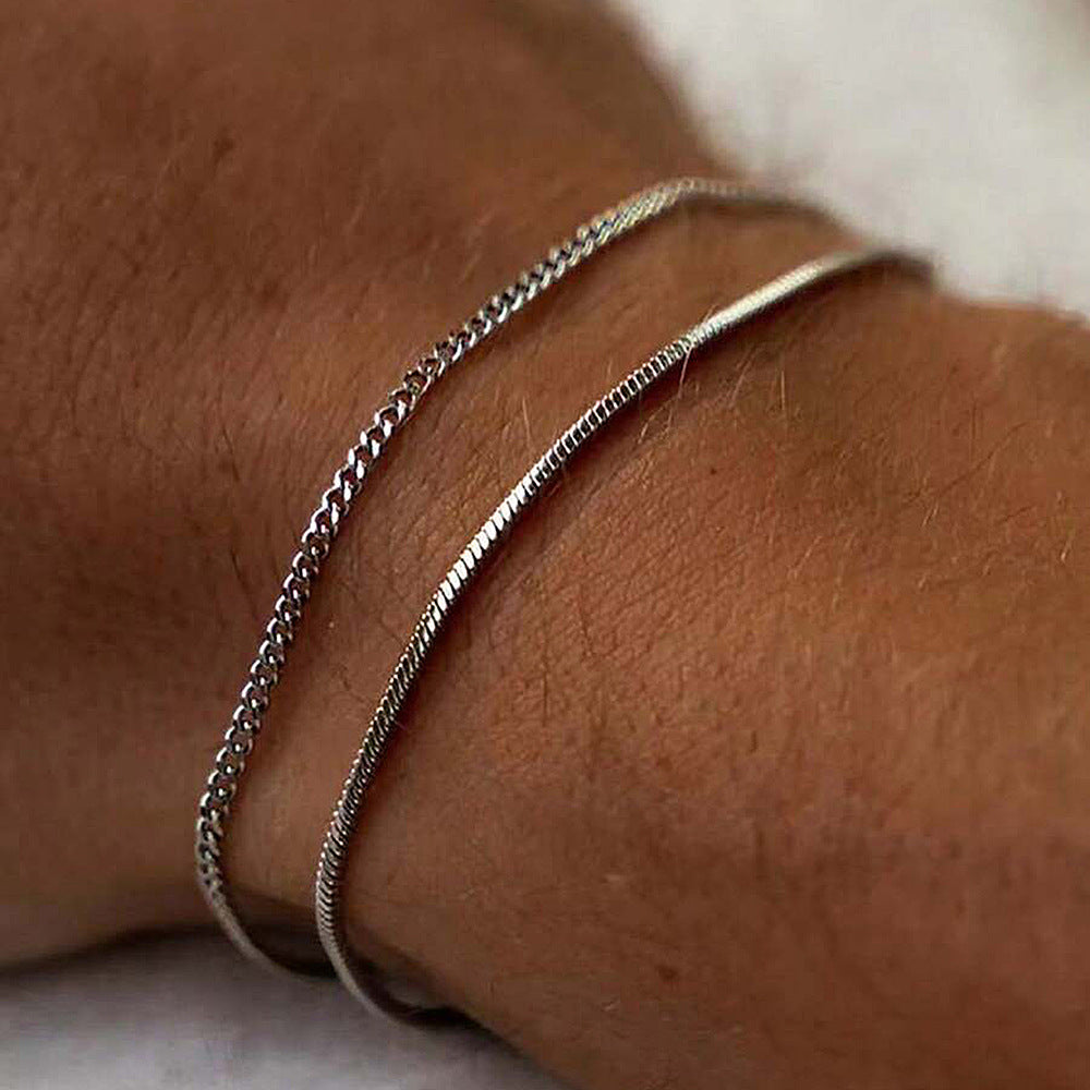 LAURENT MONACO | PAREAU DE BRACELETS À CHAÎNE FINE POUR HOMMES