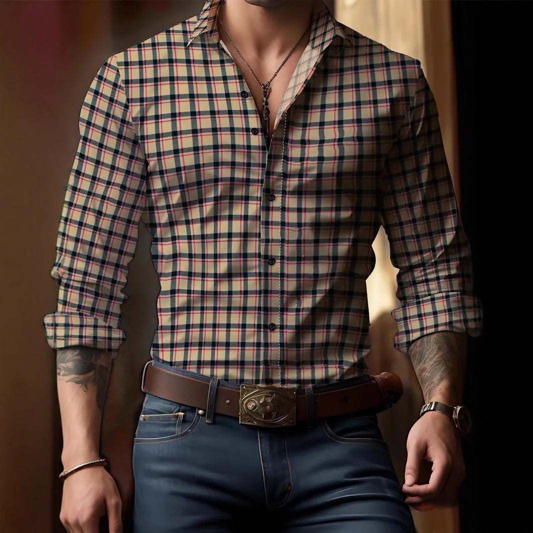 LAURENT MONACO | CHEMISE À CARREAUX CLASSIQUE POUR HOMMES