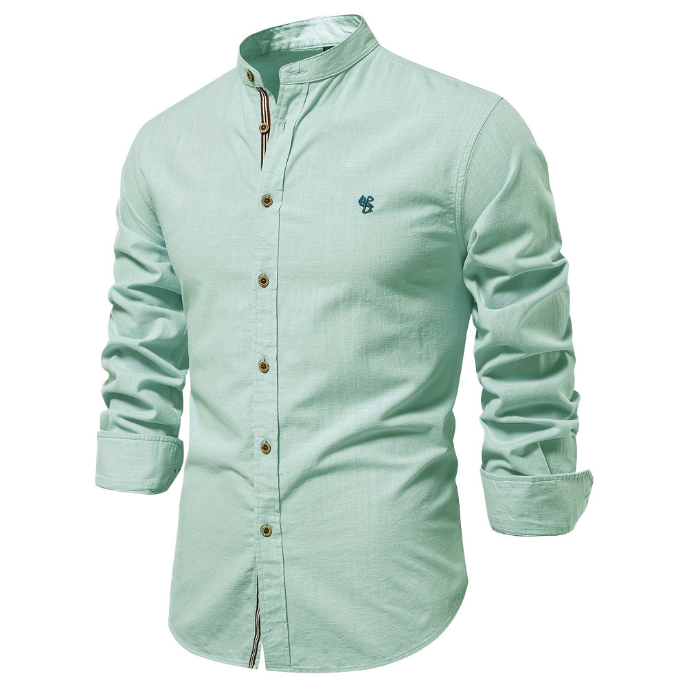 LAURENT MONACO | CHEMISE À COL MANDARIN POUR HOMMES