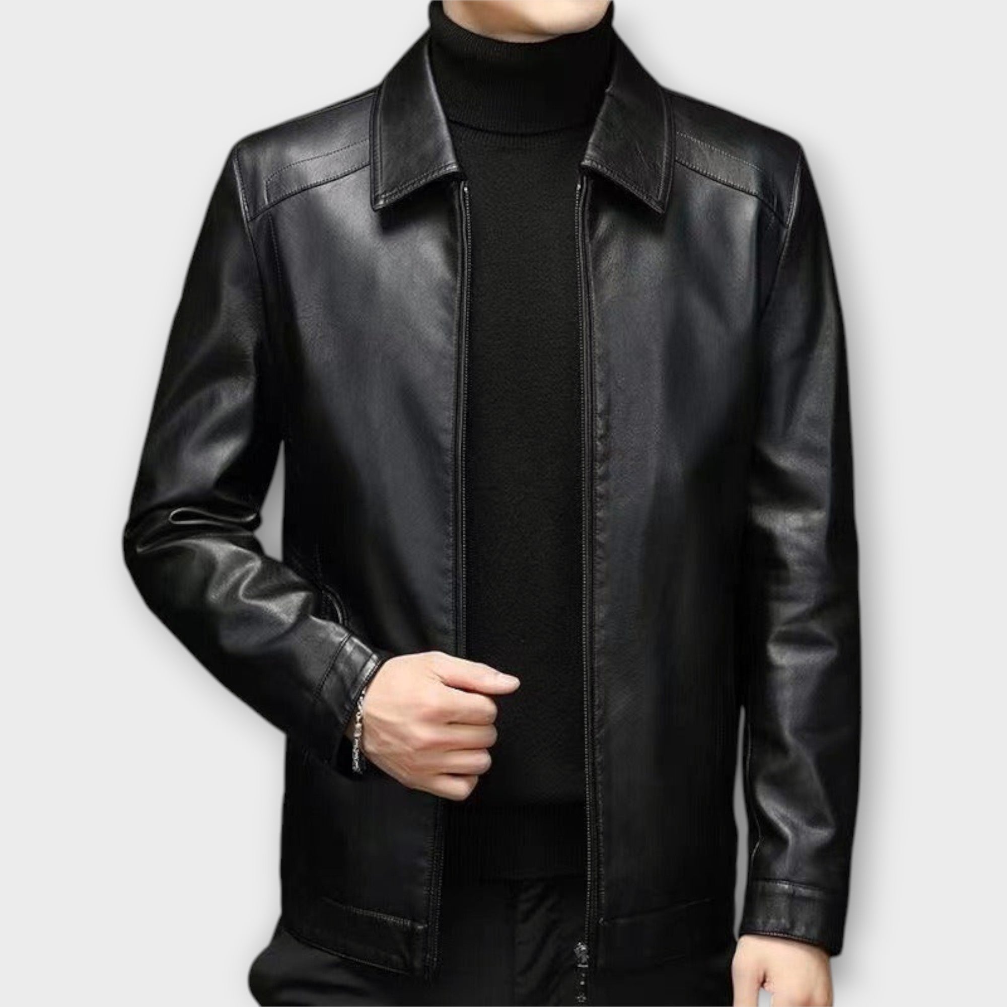 LAURENT MONACO | VESTE EN CUIR COUPE SLIM
