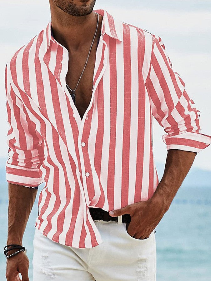 LAURENT MONACO | CHEMISE D'ÉTÉ À RAYURES POUR HOMMES