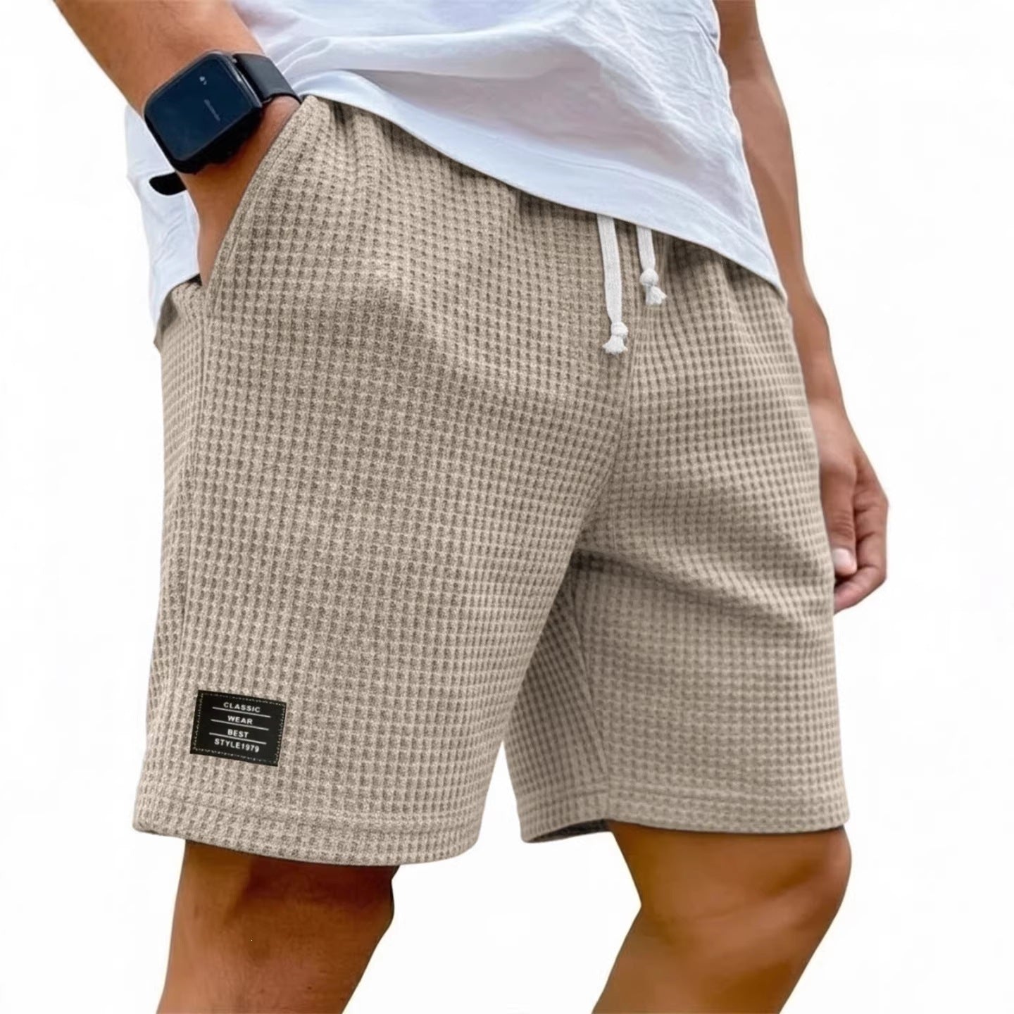 LAURENT MONACO | SHORT D'ÉTÉ EN TISSU GAUFFRÉ POUR HOMMES