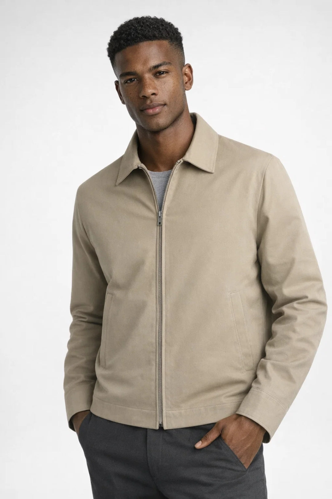 LAURENT MONACO | VESTE CLASSIQUE À FERMETURE ÉCLAIR POUR HOMMES