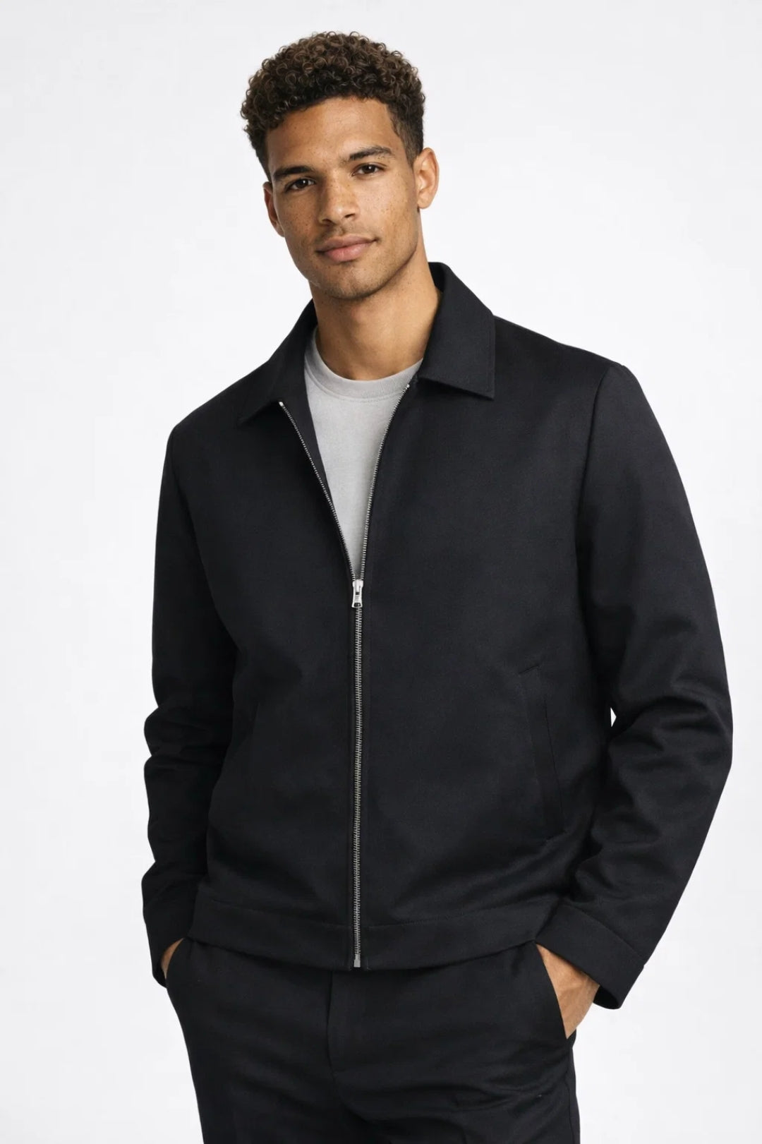 LAURENT MONACO | VESTE CLASSIQUE À FERMETURE ÉCLAIR POUR HOMMES