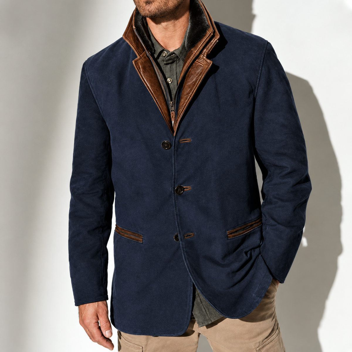 LAURENT MONACO | VESTON EN DAIM VINTAGE POUR HOMMES