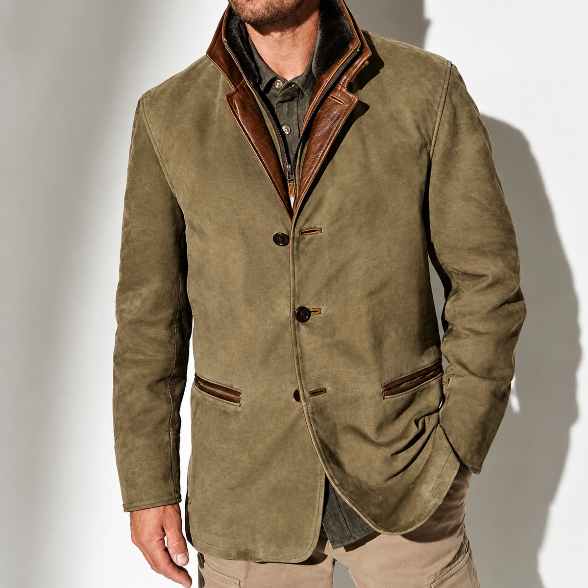 LAURENT MONACO | VESTON EN DAIM VINTAGE POUR HOMMES