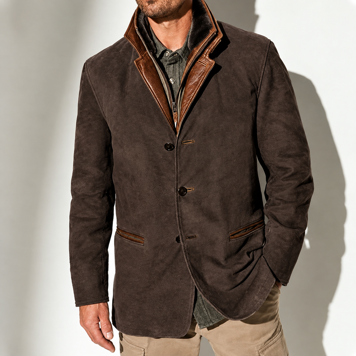 LAURENT MONACO | VESTON EN DAIM VINTAGE POUR HOMMES