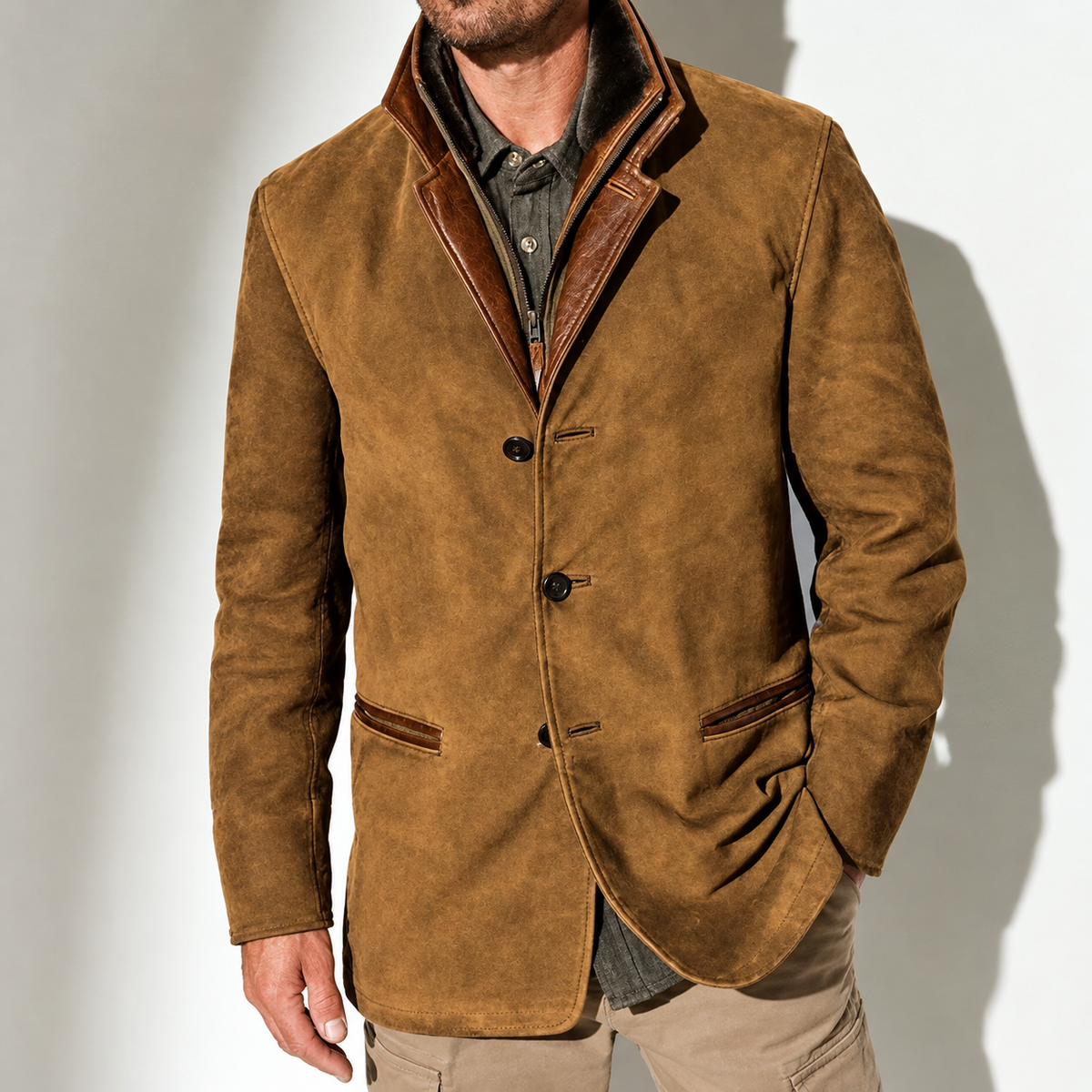 LAURENT MONACO | VESTON EN DAIM VINTAGE POUR HOMMES