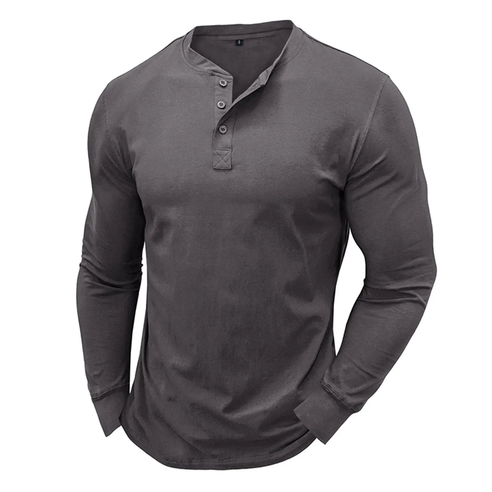 LAURENT MONACO | T-SHIRT HENLEY À MANCHES LONGUES COUPE AJUSTÉE POUR HOMME