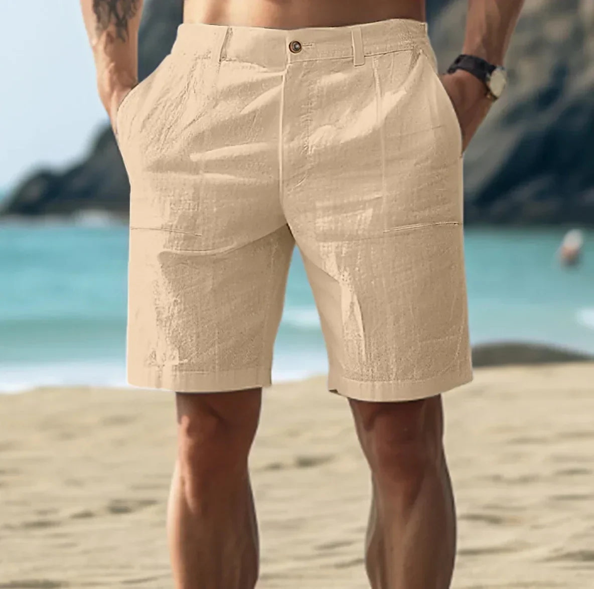 LAURENT MONACO | SHORT EN LIN ESTIVAL POUR HOMMES