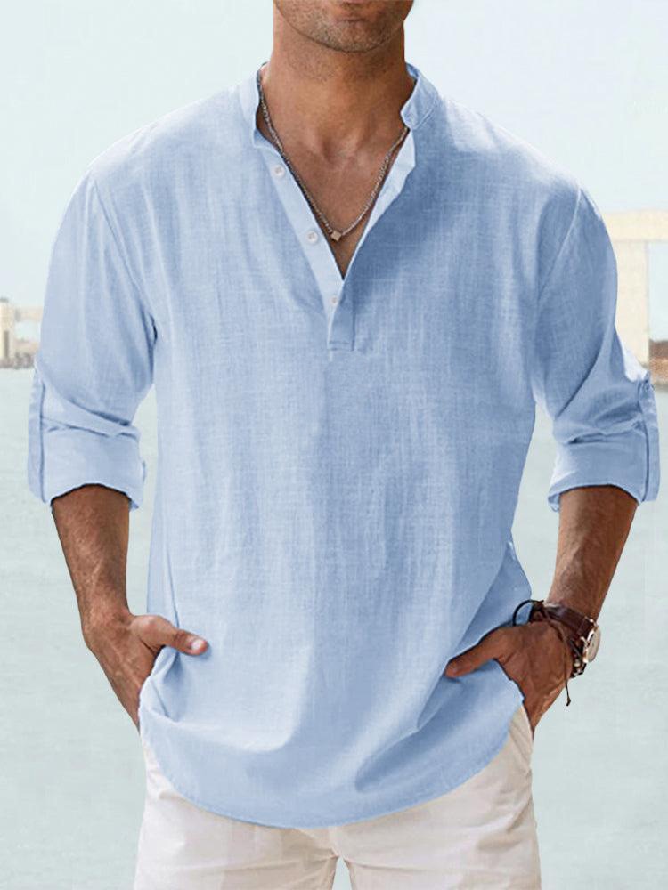 LAURENT MONACO | CHEMISE MINIMALISTE À COL MANDARIN POUR HOMME