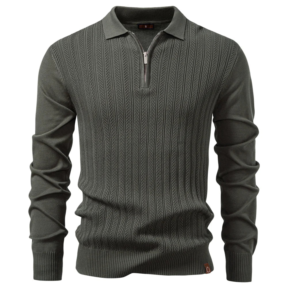 LAURENT MONACO | POLO TEXTURÉ ZIPPÉ POUR HOMME