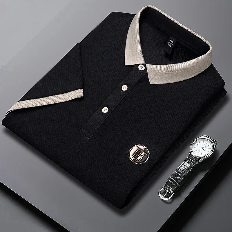LAURENT MONACO | POLO CLASSIQUE À COL CONTRASTÉ POUR HOMMES