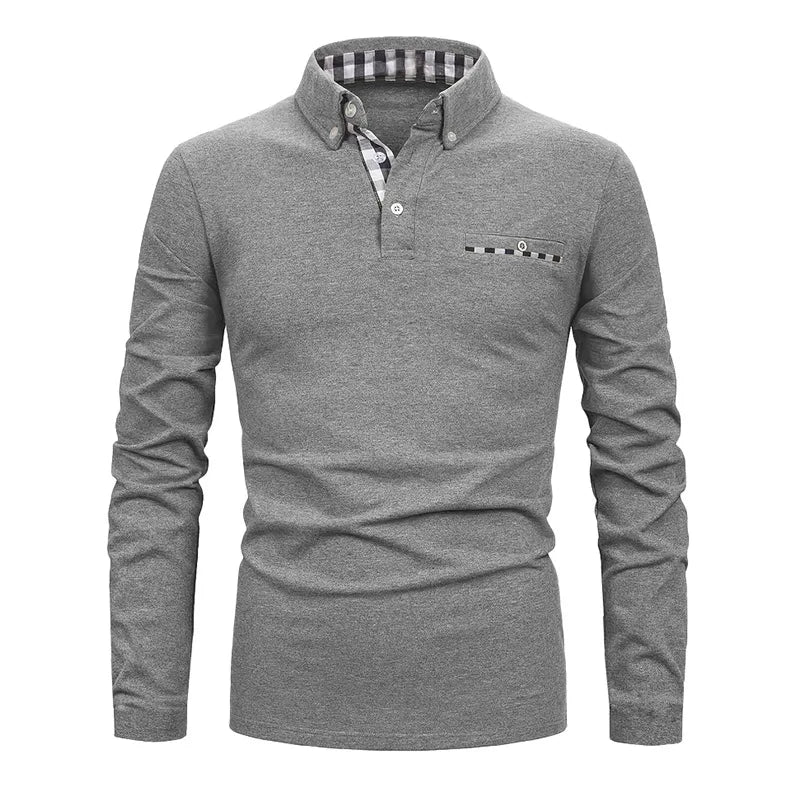 LAURENT MONACO | POLO LONG À MOTIF GÉOMÉTRIQUE POUR HOMMES