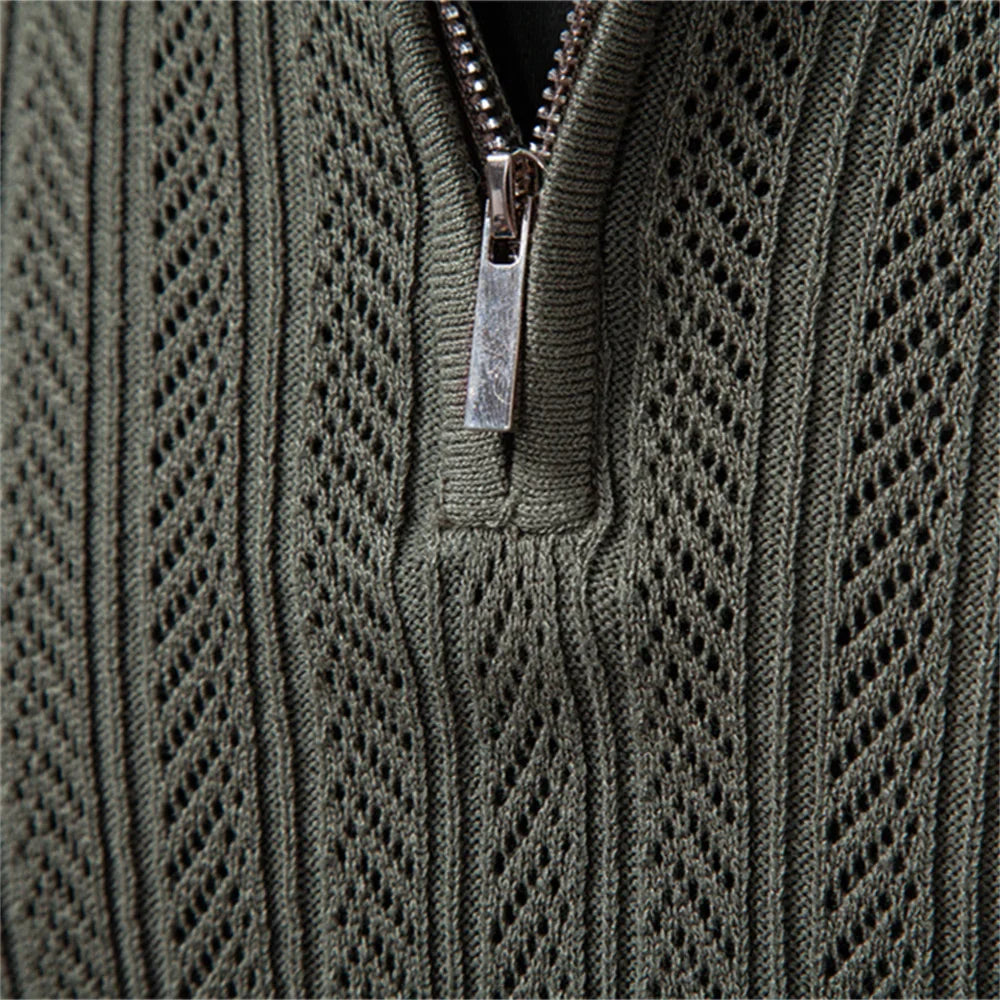 LAURENT MONACO | POLO TEXTURÉ ZIPPÉ POUR HOMME