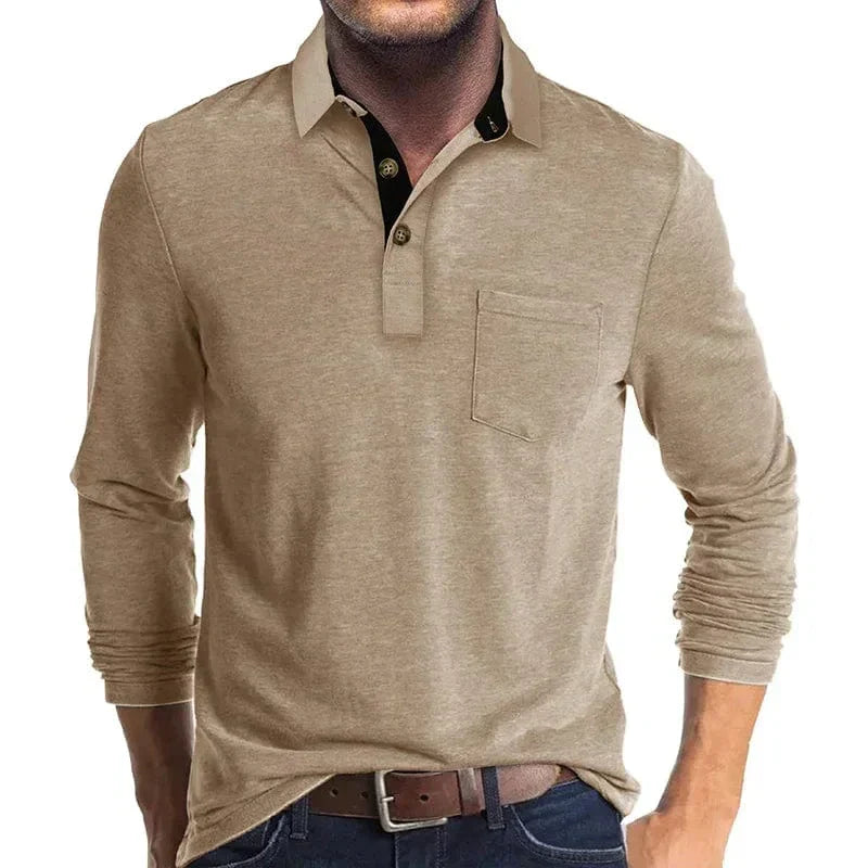 LAURENT MONACO | POLO CLASSIQUE À MANCHES LONGUES POUR HOMMES