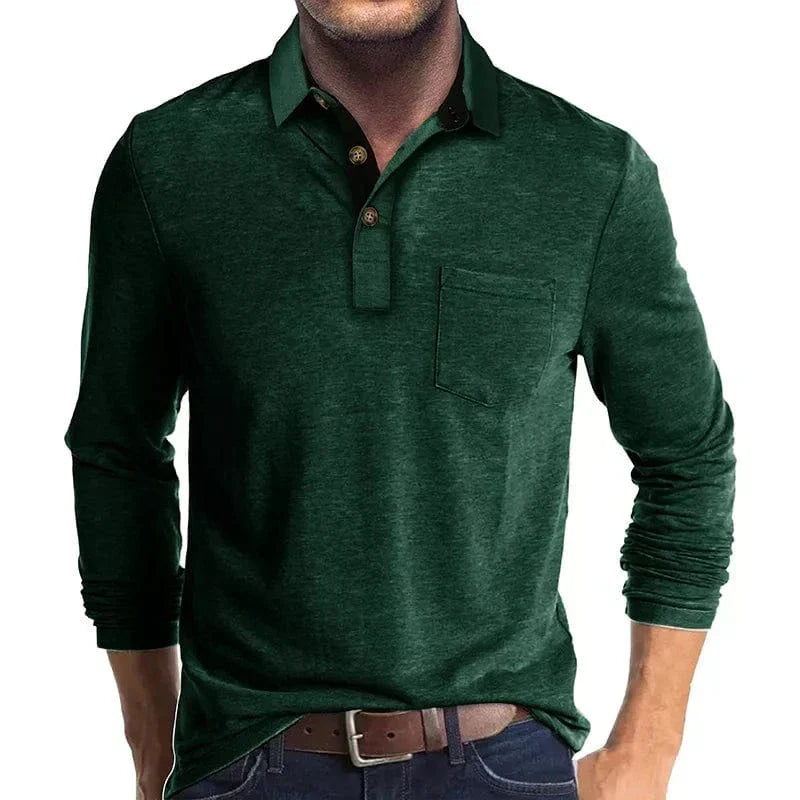 LAURENT MONACO | POLO CLASSIQUE À MANCHES LONGUES POUR HOMMES