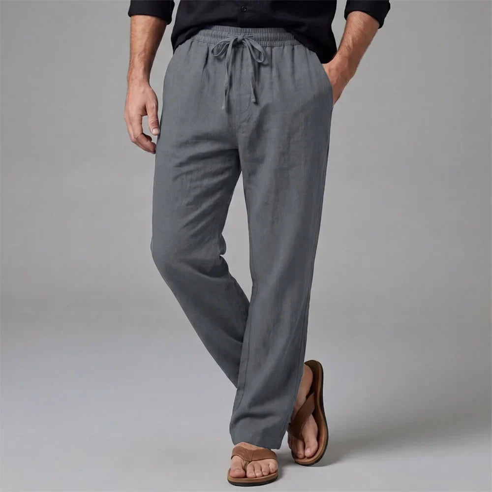 LAURENT MONACO | PANTALON DÉCONTRACTÉ EN LIN POUR HOMMES