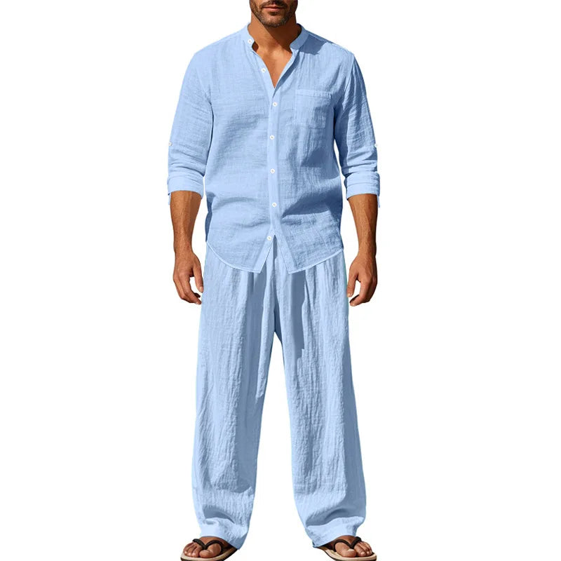 LAURENT MONACO | ENSEMBLE EN LIN CLASSIQUE POUR HOMMES