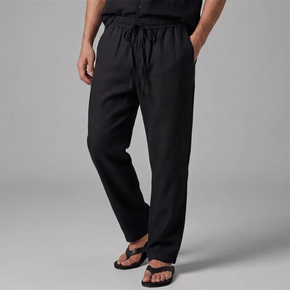 LAURENT MONACO | PANTALON DÉCONTRACTÉ EN LIN POUR HOMMES