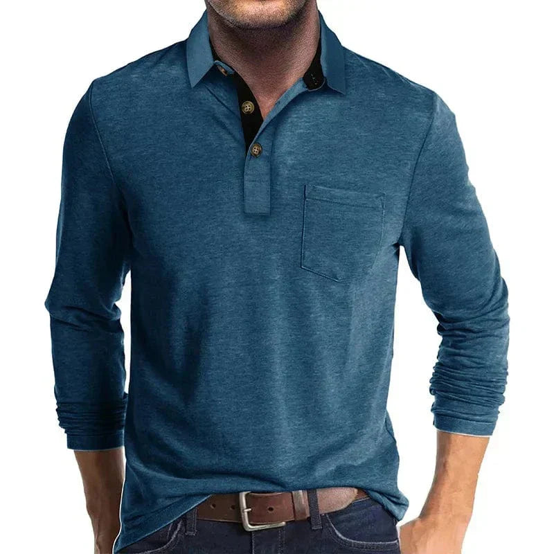 LAURENT MONACO | POLO CLASSIQUE À MANCHES LONGUES POUR HOMMES