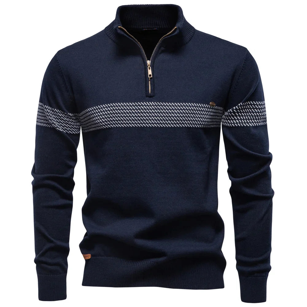 LAURENT MONACO | PULL CLASSIQUE EN MAILLE DEMI-ZIP POUR HOMME