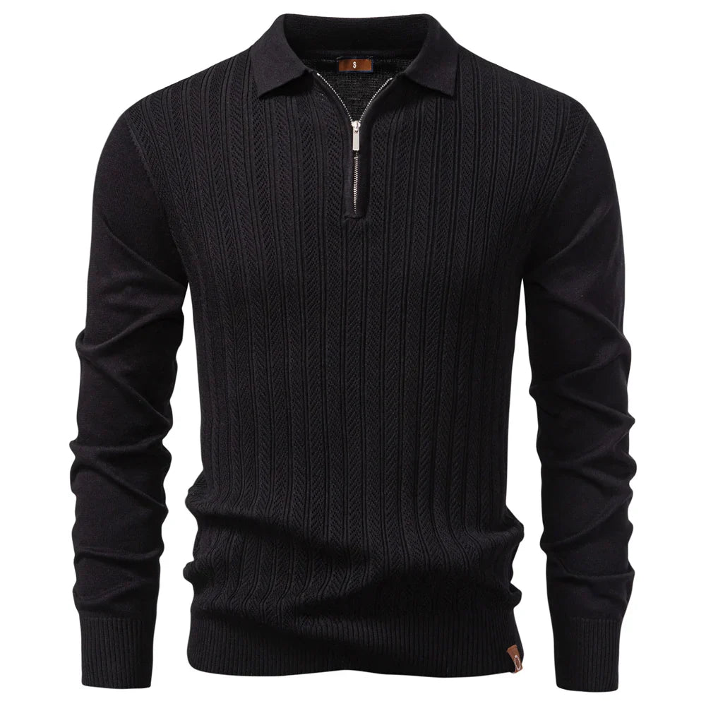 LAURENT MONACO | POLO TEXTURÉ ZIPPÉ POUR HOMME