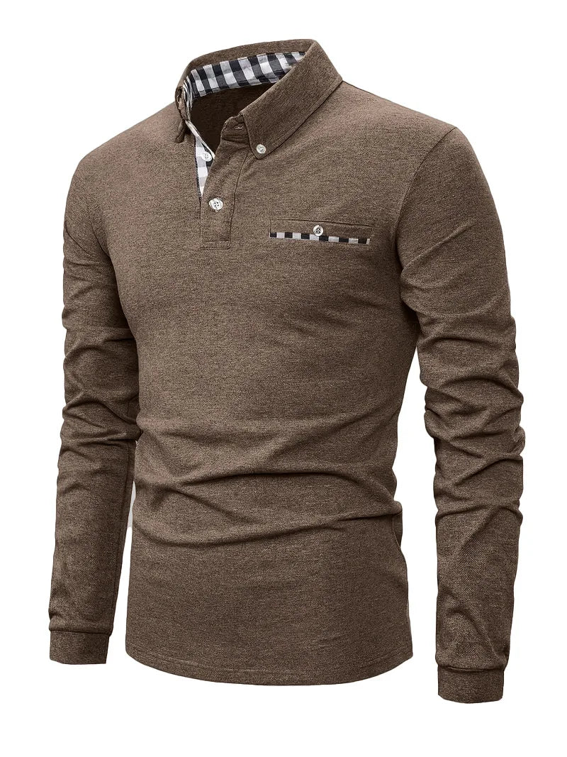 LAURENT MONACO | POLO LONG À MOTIF GÉOMÉTRIQUE POUR HOMMES