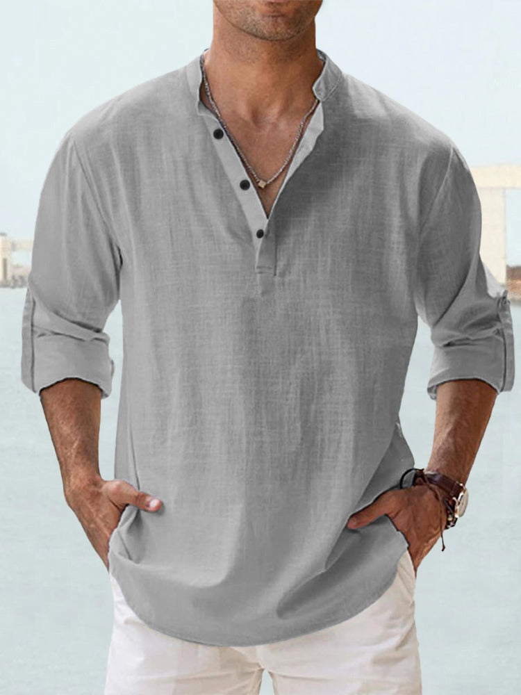 LAURENT MONACO | CHEMISE MINIMALISTE À COL MANDARIN POUR HOMME