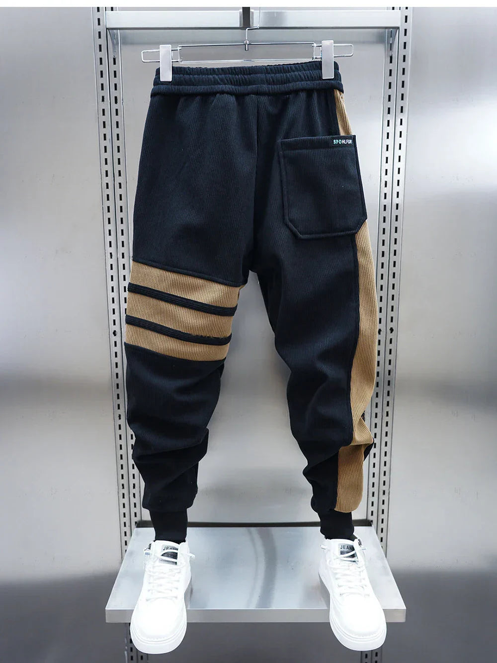 LAURENT MONACO | PANTALON DÉCONTRACTÉ À RAYURES PATCHWORK