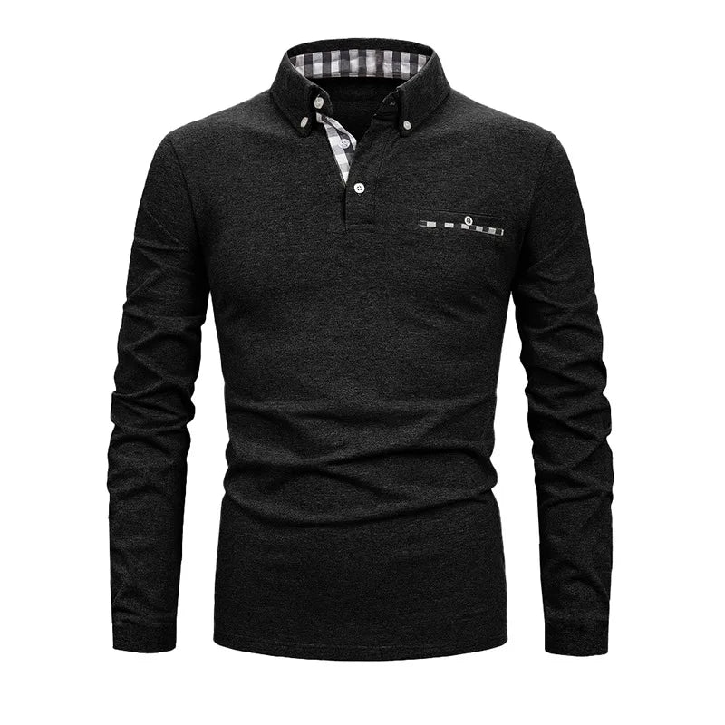 LAURENT MONACO | POLO LONG À MOTIF GÉOMÉTRIQUE POUR HOMMES