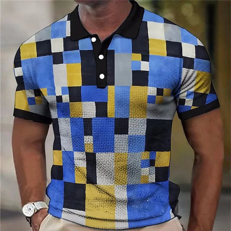 LAURENT MONACO | POLO À CARREAUX COLORÉS POUR HOMMES