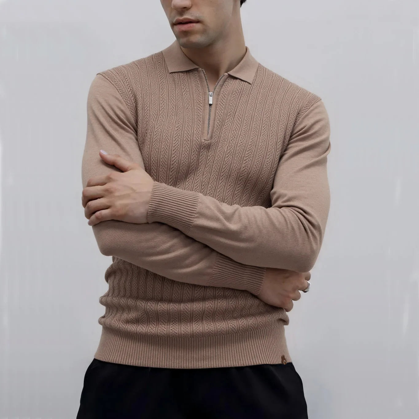 LAURENT MONACO | POLO TEXTURÉ ZIPPÉ POUR HOMME