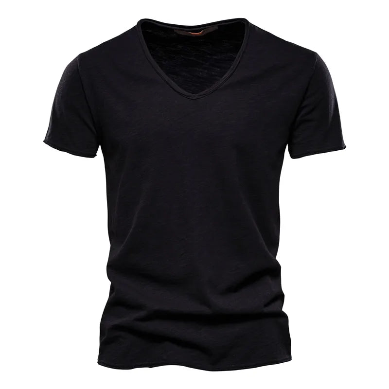 LAURENT MONACO | T-SHIRT COL V EN COTON POUR HOMME