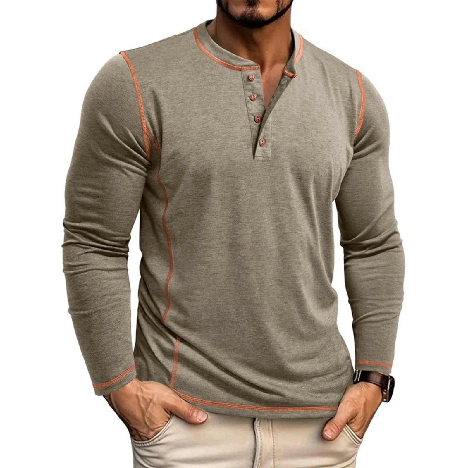 LAURENT MONACO | T-SHIRT À MANCHES LONGUES DÉCONTRACTÉ POUR HOMMES