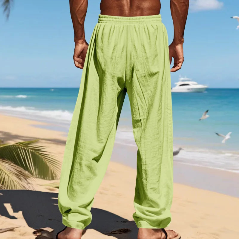 LAURENT MONACO | PANTALON LIN AZUR POUR HOMME