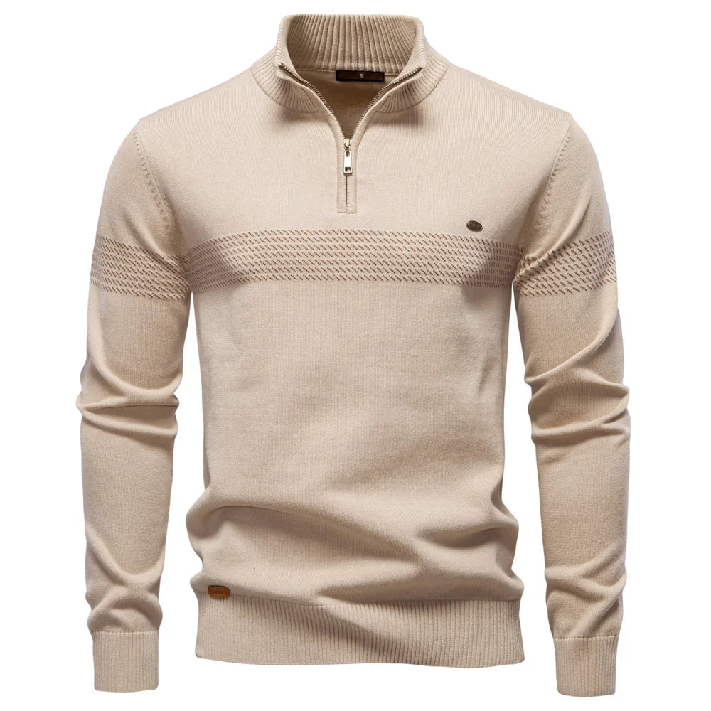 LAURENT MONACO | PULL CLASSIQUE EN MAILLE DEMI-ZIP POUR HOMME
