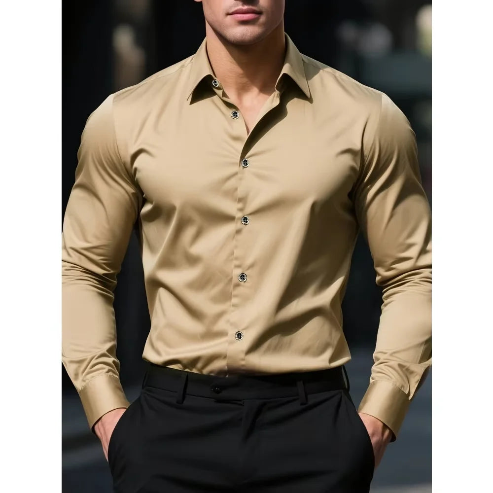 LAURENT MONACO | CHEMISE D'AFFAIRES À MANCHES LONGUES POUR HOMMES