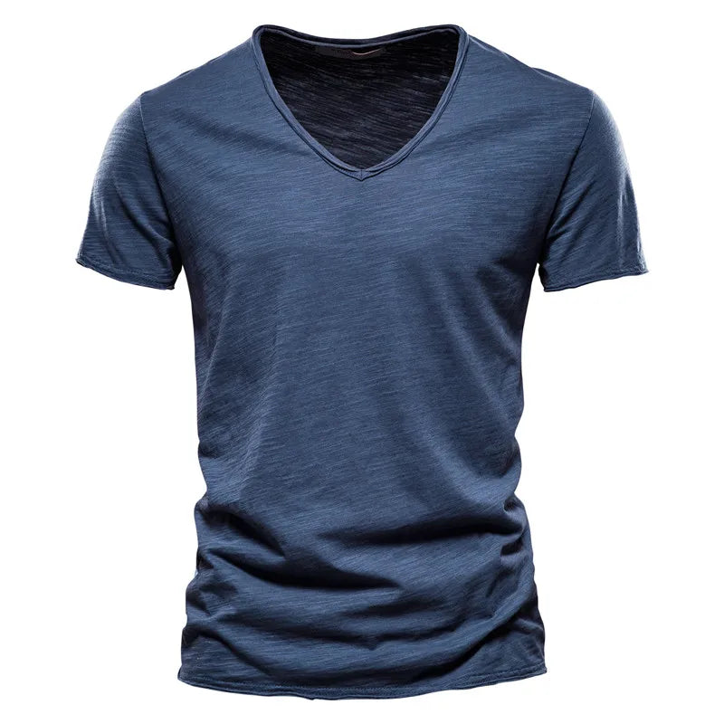 LAURENT MONACO | T-SHIRT COL V EN COTON POUR HOMME