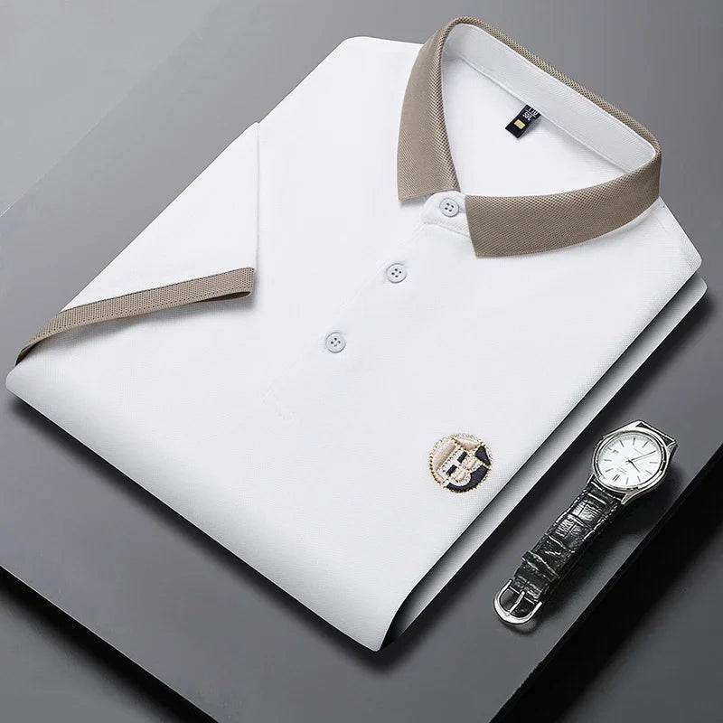 LAURENT MONACO | POLO CLASSIQUE À COL CONTRASTÉ POUR HOMMES