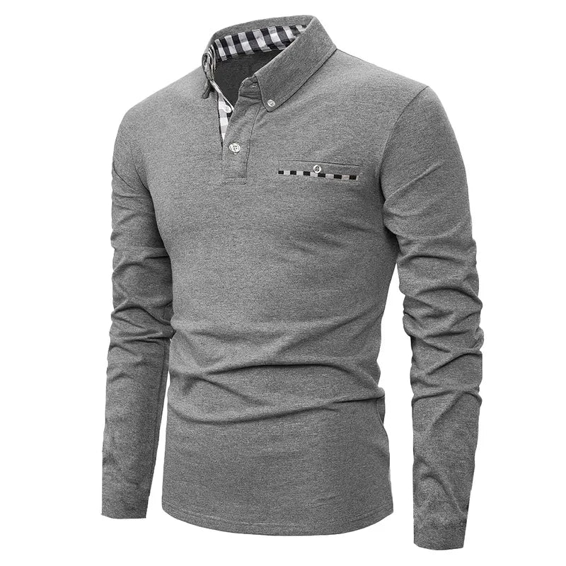 LAURENT MONACO | POLO LONG À MOTIF GÉOMÉTRIQUE POUR HOMMES