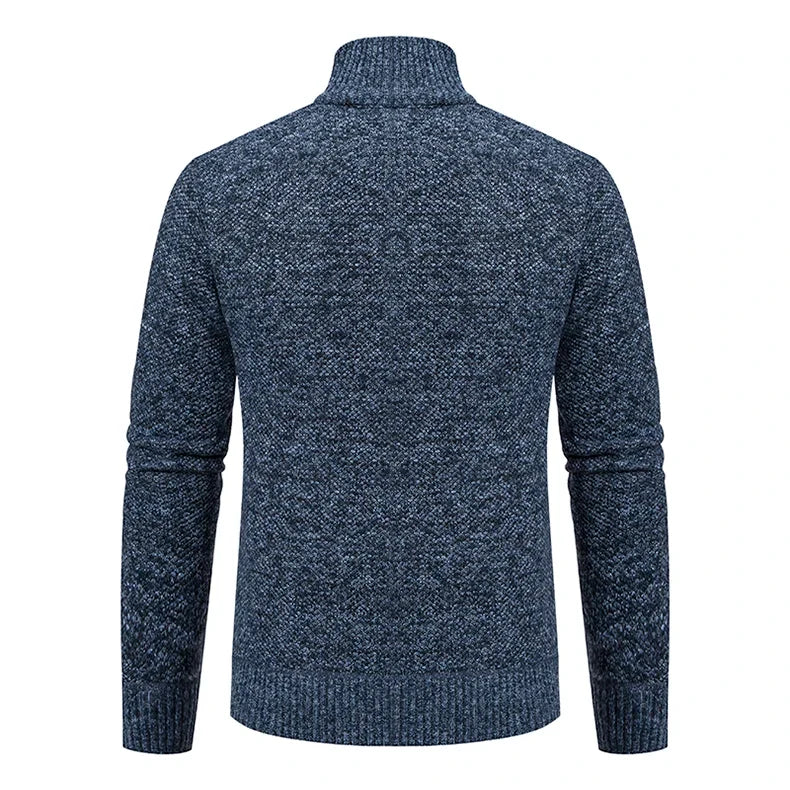LAURENT MONACO | PULL À ZIP EN MAILLE COURRUE POUR HOMMES
