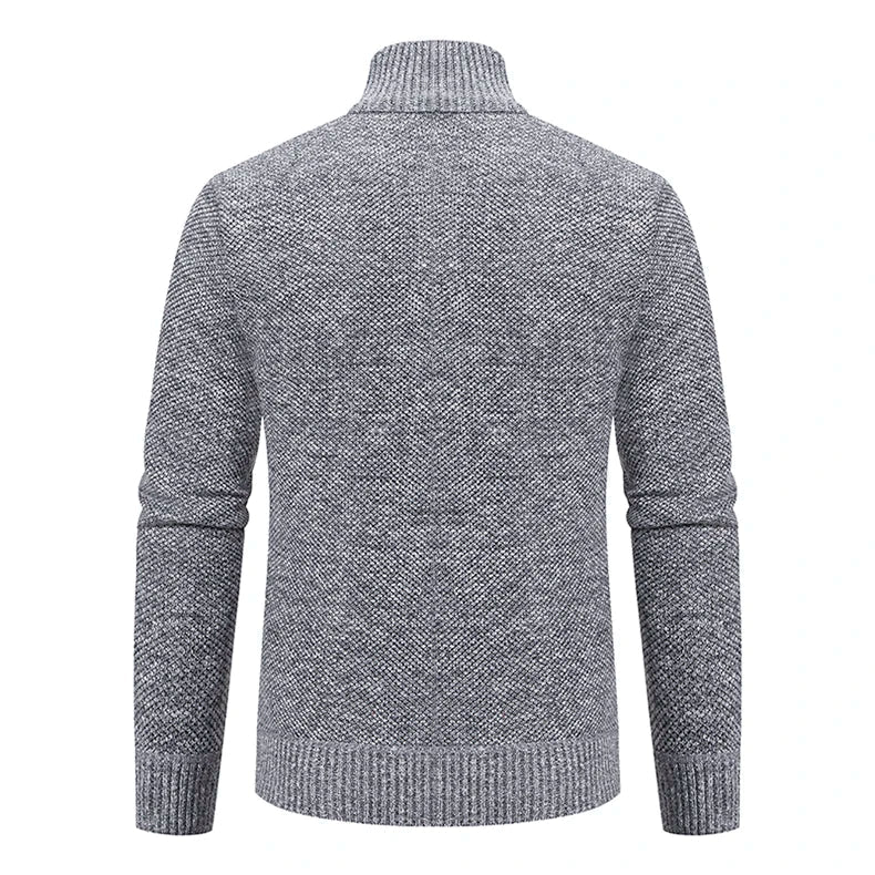 LAURENT MONACO | PULL À ZIP EN MAILLE COURRUE POUR HOMMES