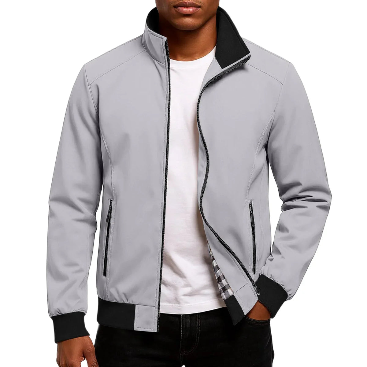 LAURENT MONACO | VESTE MODERNE À FERMETURE ÉCLAIR POUR HOMMES